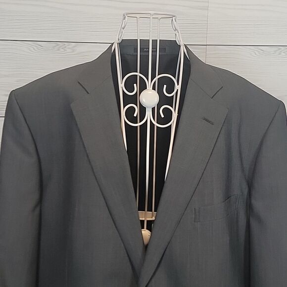 Broletto classic fit suit jacket 100% luxury wool - grey Men's Size 44L - Picture 2 of 14